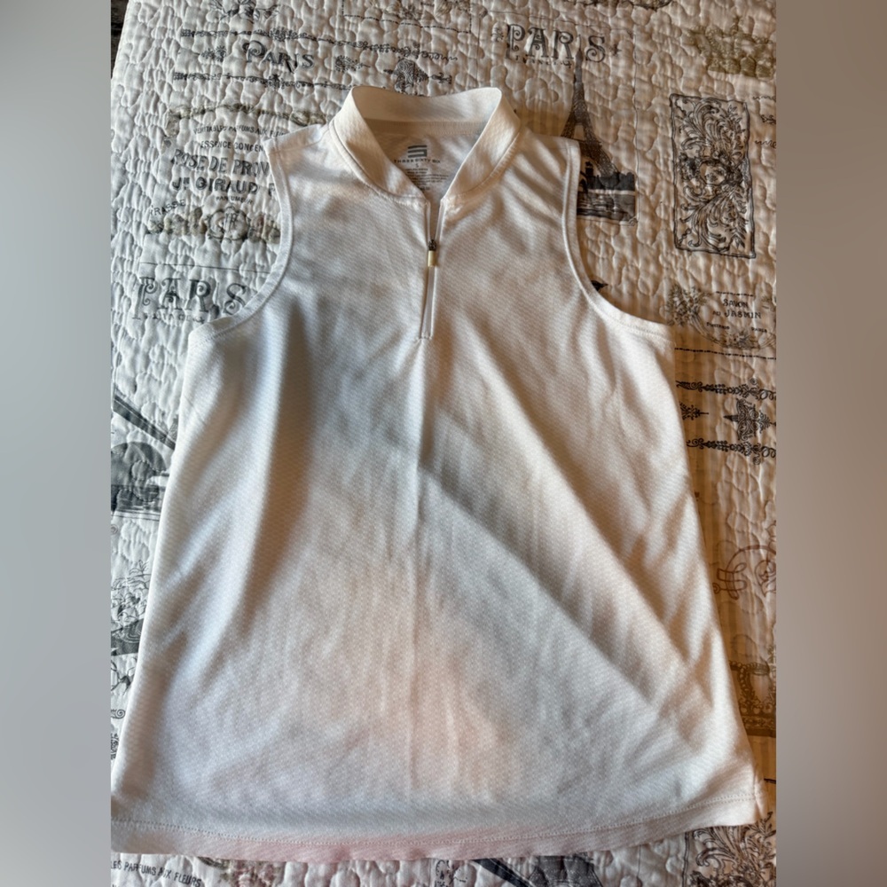 Three Sixty Six Womens Small Sleeveless Golf White Athletic Performance Top